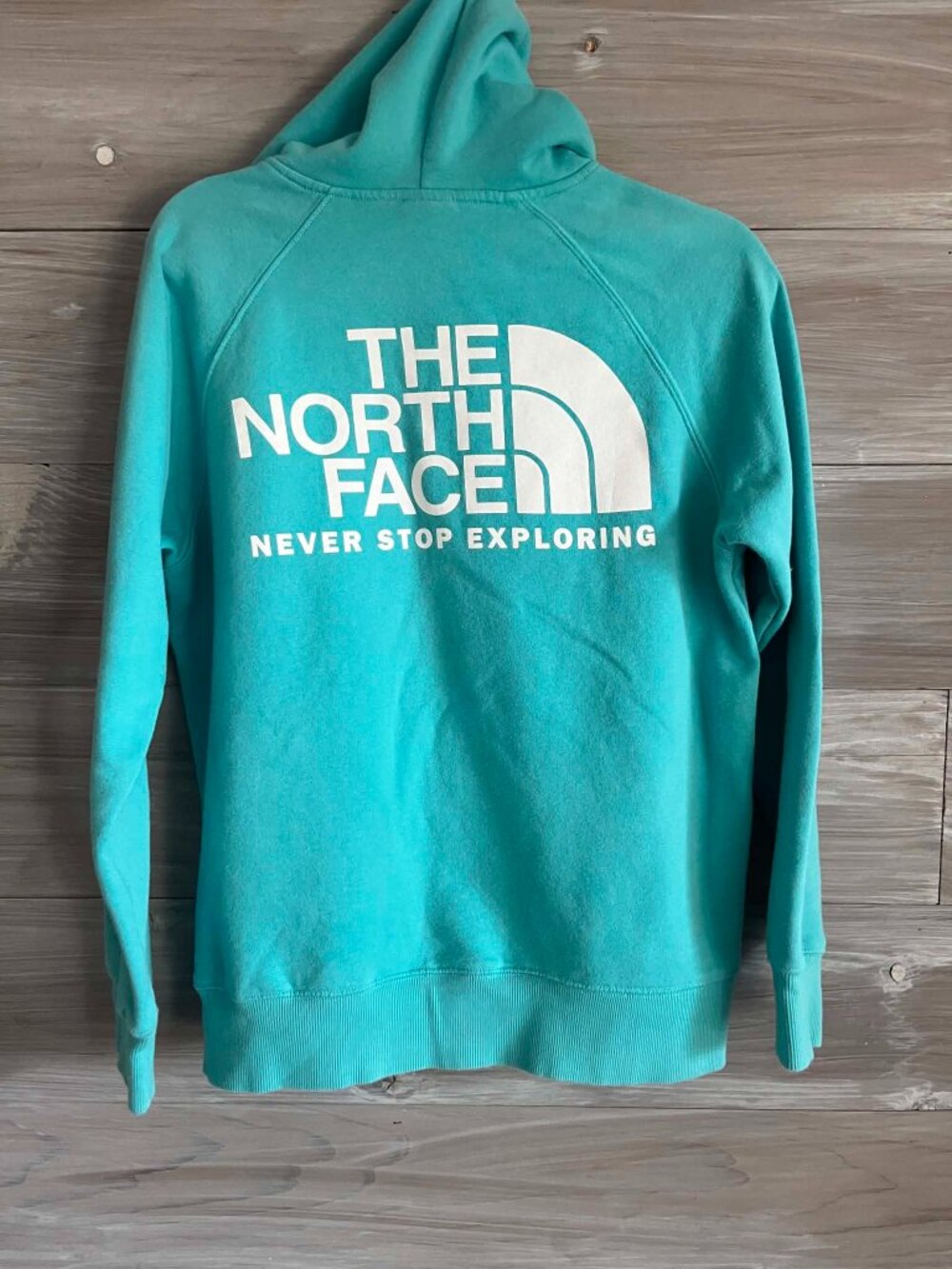 The North Face hooded sweatshirt Teal Womens Medium